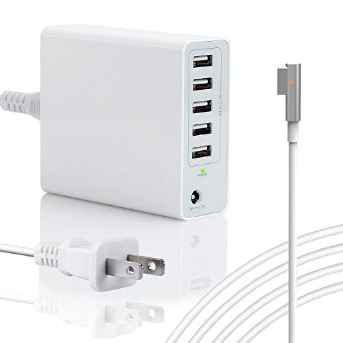 85W Charger for MacBook Pro 15 17 inch Made Before Mid 2012, Replacement for Magnetic 1 L-Tip Power Adapter w/ 5USB Ports