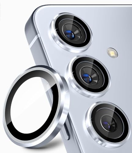 Image of ZARALA Camera Lens Frame Glass Compatible with Samsung Galaxy S25 FE 5G Tempered Glass Aluminum Alloy Frame Individual Camera Lens Protector Cover (Galaxy S25 FE 5G, SERA Blue)