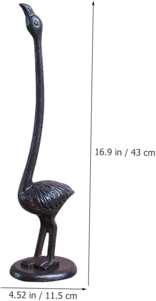 Flamingo Statue Paper Towel Holder Roll Paper Rack Kitchen Towel Storage Industrial Style Non-Slip Base