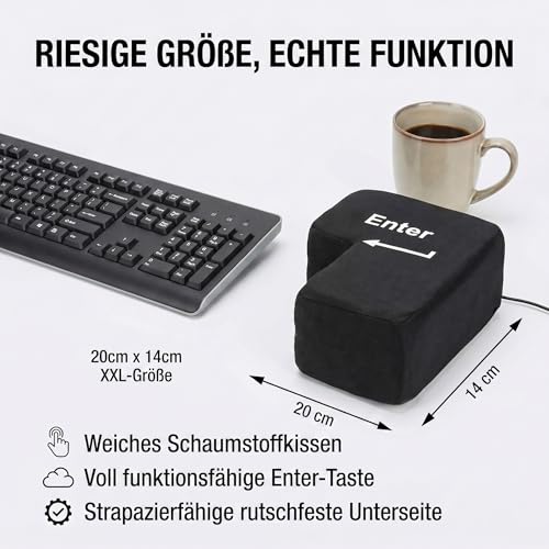 GOODS+GADGETS® Enter Taste zum Schlagen 20cm XXL USB Schreibtisch Gadget – Ansicht 3
