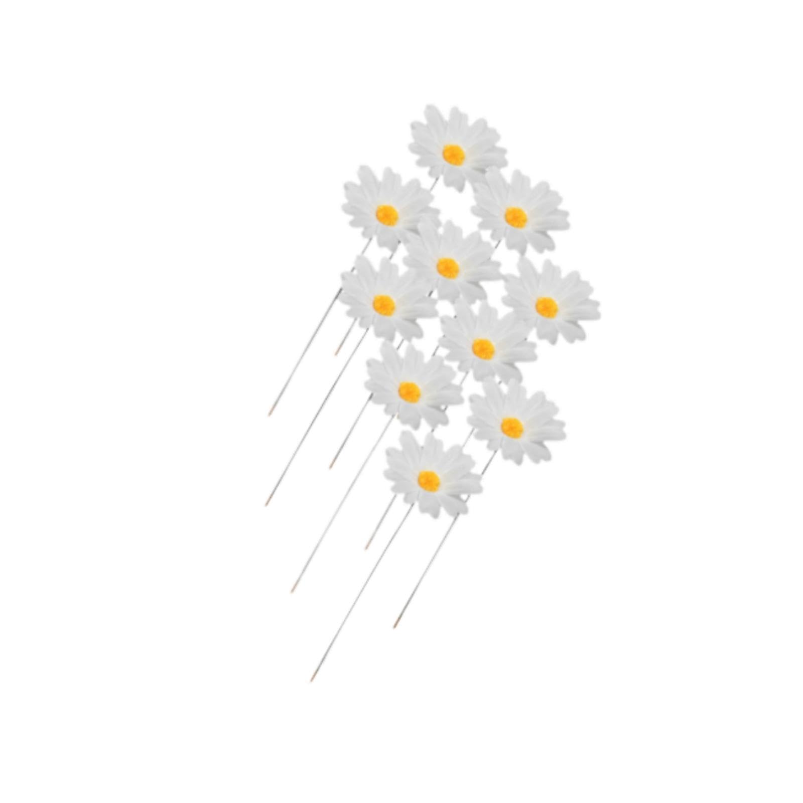10x Daisy Flower Stakes Spring Autumn Outdoor Decorative for Patio Yard Path |Home & Garden | Home D?©cor | Floral D?©cor-image-1