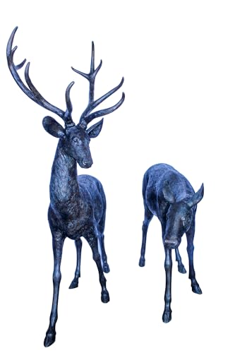 Par de estatuas de ciervo en bronce tamaño natural