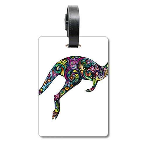 Étiquette de valise motif kangourou Australie, porte-nom bagage voyage