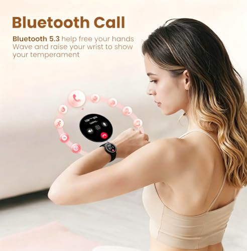 Image of KEEPONFIT Smart Watches for Women Android /iPhone, Fitness Tracker with Bluetooth Calls (Charcoal)