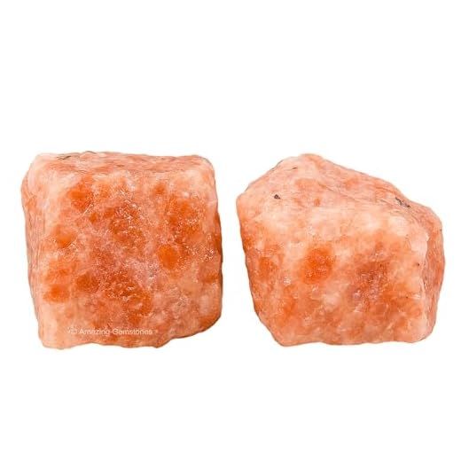 Sunstone Raw Crystals and Healing Stones, Natural Rocks for Tumbling and DIY Raw Stones and Crystals (2 Pieces)