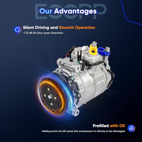 Image of ECCPP AC Compressor Fit for Audi A4 A6 A4 Quattro 3.0L 2002-2006 | Fit for Volkswagen Touareg 3.0L 2009-2018 AC Compressor with Clutch Strong Cooling