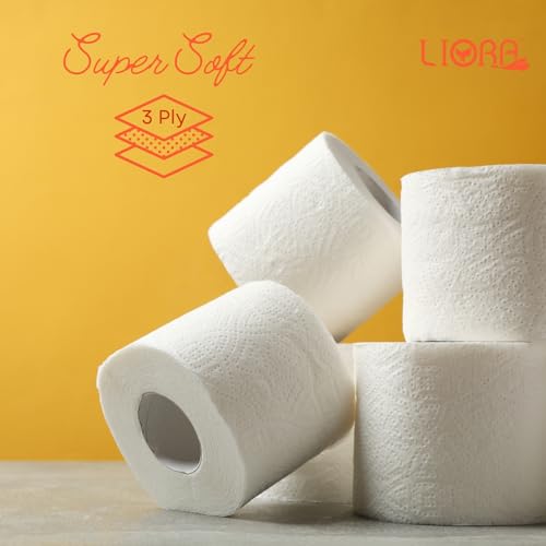 Image of Liora Toilet Paper Roll 10 in 1 3Ply, Total 10 Rolls, Soft tissues | Easy to use | All types of dispenser compatible