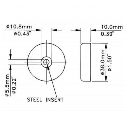 Image of Penn Elcom Medium Black Rubber Feet with Steel Washer - Pack of 12