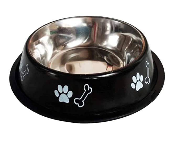 Foodie Puppies Stainless Steel Paw Bone Printed Bowl for Dogs, Cats & Any Pets - 1800ml, Large (Night Black) I Non-Skid Rubber Bottom Food/Water Bowl I Non-Toxic & 100% Safe for Pets (B0C7C1B44R) Amazon Price History, Amazon Price Tracker