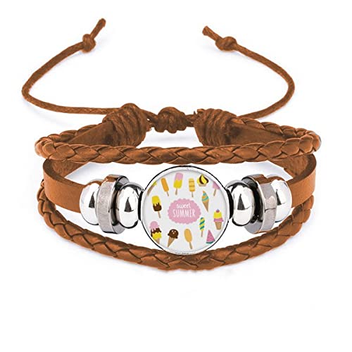 Bracelet en cuir motif glace bracelet tendance poignet réglable
