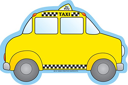 SHAPES ETC. 50 Sheets Taxi Large Notepad 5inx7in City Vehicles Cute Transportation Notepad Big Apple Travel Classroom Bulletin Board Decorations Kids Crafts Teachers Notes Memos Reminders USA Made