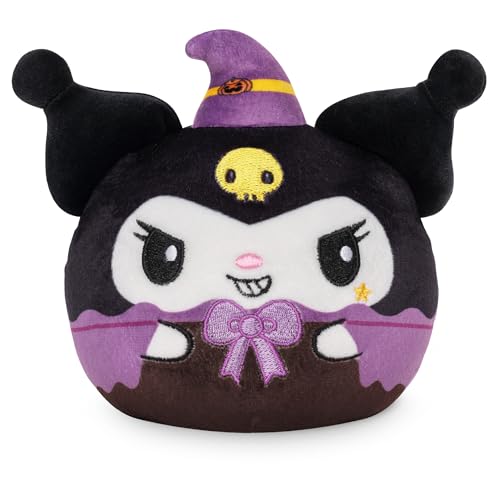TeeTurtle Reversible Sanrio Kuromi Plushie 4-Inch Costume Two-Sided Flip Plush Toy with Embroidered Details - Cute Mini Collectible Plush for Kids, Teens, and Adults