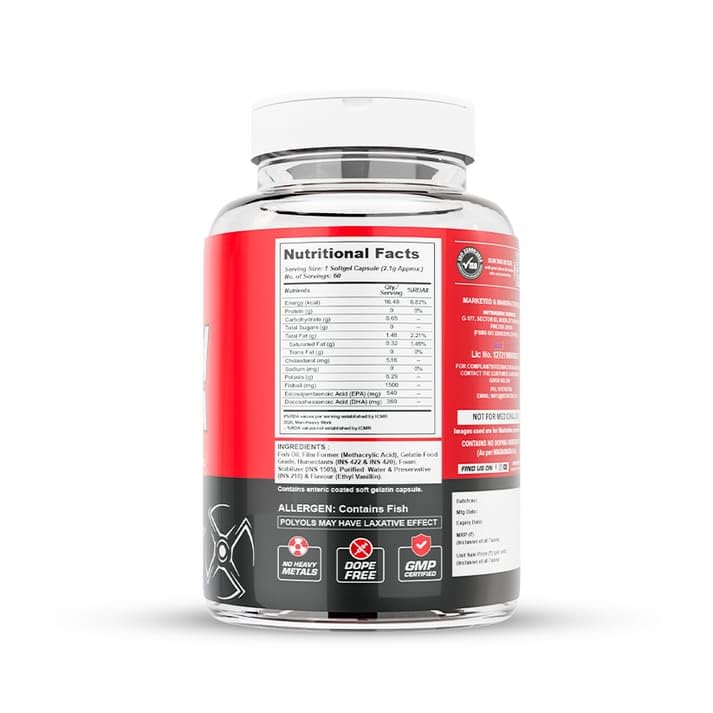 Image of Iron Alpha Omega 3 Fish Oil Capsules, 1500mg Fish Oil with 360mg DHA & 540mg EPA, 60 Softgels