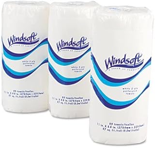 Windsoft 1220-85 Perforated Paper Towel Rolls 11 in. x 8 .8 in. White 85-Roll 30-Carton