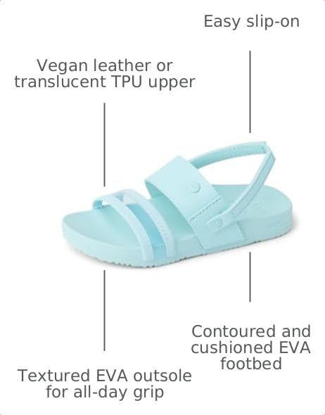 REEF Toddler/Little Kid Cushion Vista Slide Sandal, Vegan Leather Strap, Soft Cushion Footbed, Jelly Blue, 11 - image 3