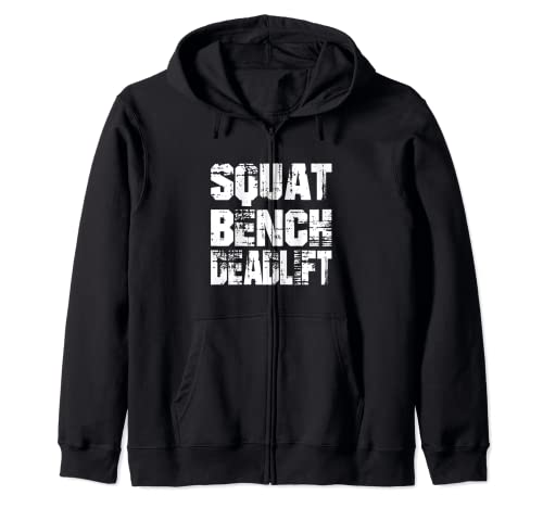 Fitness Workout Squat Bench Deadlift Weightlifting Zip Hoodie
