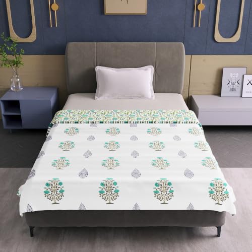 Image of Divine Casa Single Bed Microfiber Reversible Dohar 120 GSM | Lightweight Summer AC Dohar | Soft Reversible Bedding for Daily Use | Machine Washable | 210 x 140 cm