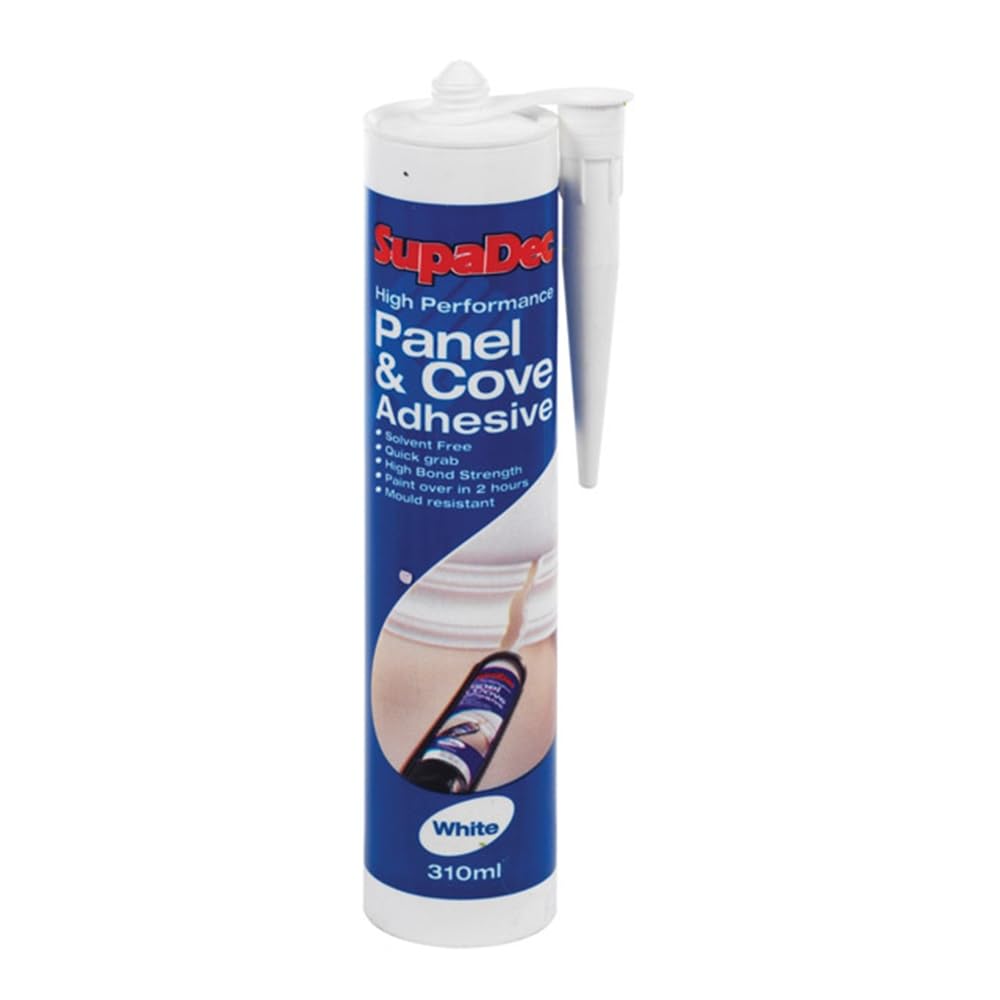 2x SupaDec DIY Decorating Panel & Cove Paintable Adhesive Glue 310ml - White