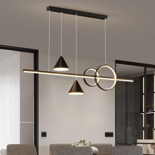 Lampe suspendue à led à intensité variable 100 cm pour éclairage de suspension réglable de salon - 4