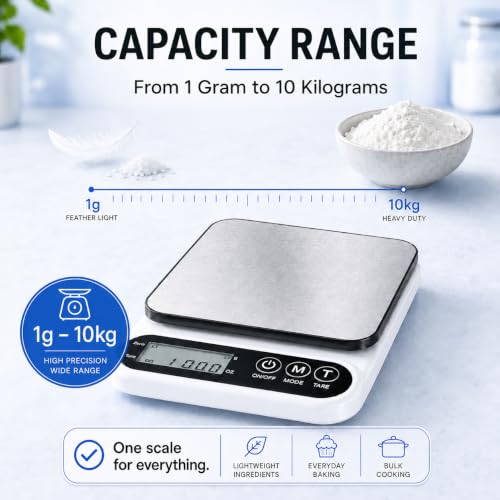 Image of GetSetNova Digital Kitchen Weighing Scale 10kg | Weight Machine for Kitchen with Stainless Steel (Gram Wise Pro)