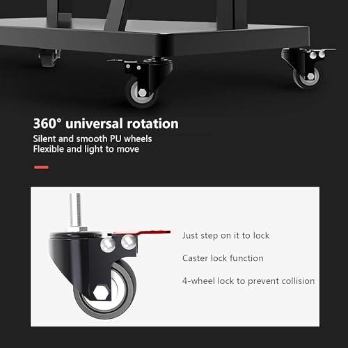 Soporte móvil para TV con ruedas y almacenamiento ajustable miniatura 3