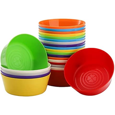 Frcctre 24 Pack BPA Free Toddler Bowls Cover