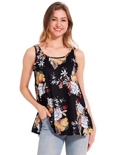 Image of Rosyline Tank Top for Women with Built in Bra Flowy Swing Undershirt Tank Tops S-4XL