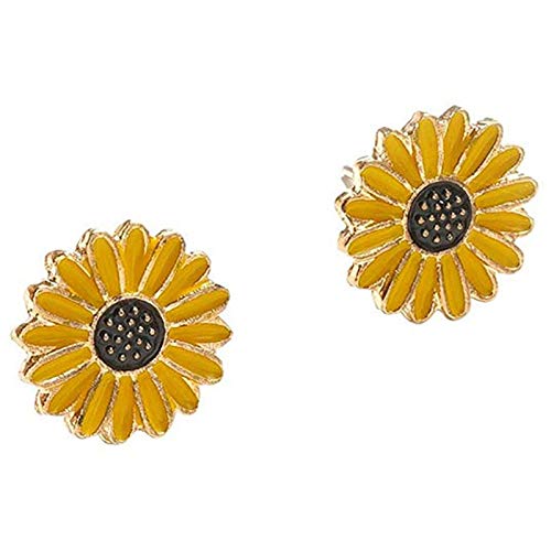 Sunflower Stud Earrings Set Enamel Crystal Daisy Flower for Women Bohemian Summer Jewelry Mothers Day Gifts-2