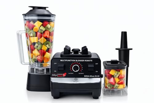 Image of 2000W Commercial Heavy Duty Mixer Blender Grinder | 15 Speed Control | 2L + 0.5L BPA-Free Jars | Pure Copper Motor | Ice, Meat & Masala Grinding | Pulse Mode | 6 Stainless Steel Blades
