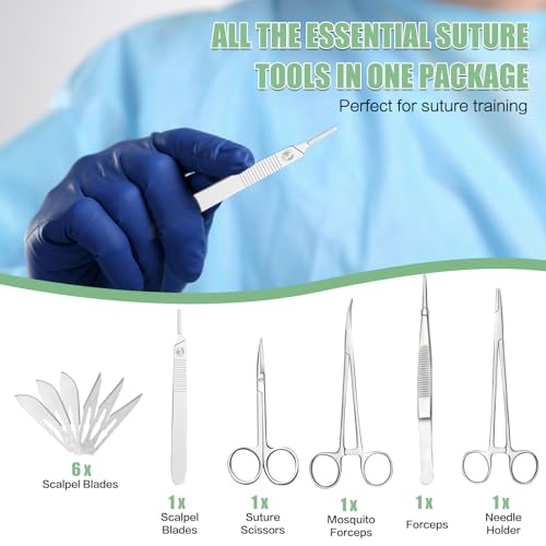 Image of Suture Practice Kit (39 Pcs) Include Durable Large Suture Pad。 Gifts for Medical Students。Suture Kits for Education Use Only ，This Suture Kit is not Suture Kit Medical Grade, Pink