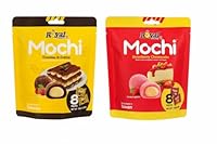 Royal Family Mochi 2er-Set: Tiramisu & Strawberry Cheesecake. 2x 120 g Reiskuchen mit cremiger Füllung – zart, süß & köstlich. Ideal als Dessert oder Snack. Inkl. Naschwerk® Sticker