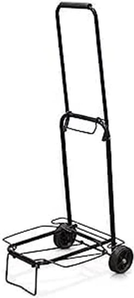 QUIRUMED Basic Folding Lightweight 2 Wheels Metal Frame Padded Handle Universal Black