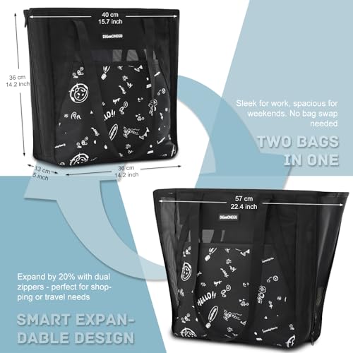 Beach Bag, Large Mesh Beach Bag Waterproof Sandproof, Beach Toy Tote Bag, Pool Bag with Pockets,Comfertable Strap2