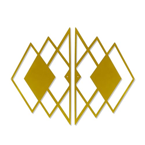 GouZaak Gold Metal Minimalist Geometry Wall Art, Boho Bohemian Line