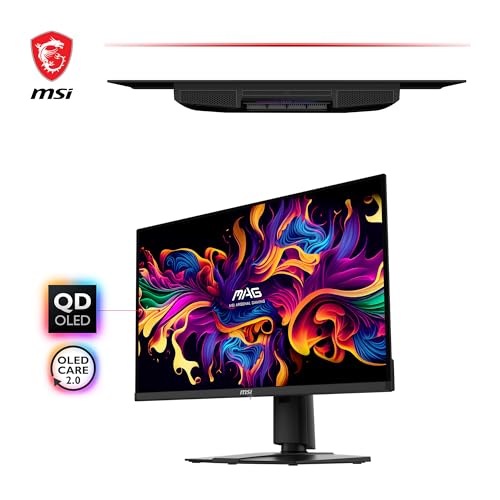 Image of msi MAG 271QPX QD-OLED, 27 OLED Gaming Monitor, 2560 x 1440 (QHD), 0.03ms Response time, 360Hz, True Black HDR 400, HDMI, DP Port, USB Type C, Tilt, Height, Black