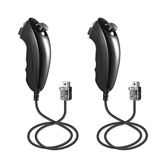 suily Wii Nunchuck Controller 2 Pack Nunchuck Controller Joystick Gamepad Replacement for Wii/Wii