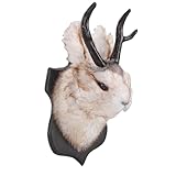 Sxhlseller Niedliche Jackalope-Wandhalterung, Exquisite Hirschkopf-Tierkunst für Wohnzimmer, Vintage-, Einzigartiges Geschenk für Ihre Lieben, 200 G Gewicht