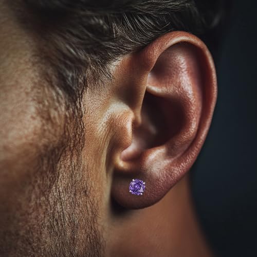 Hypoallergenic Surgical Steel Zircon Flat Back Screw Stud Earrings3