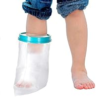 Kids Cast Cover Protector Foot for Shower Bath, Waterproof Cast Keep Cast Bandage Dry, Reusable Watertight Cast Bag for Broken Surgery Foot Wound Burns Ankle ToeChild Leg 12"