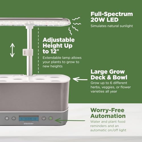 Image of AeroGarden Harvest Elite Indoor Garden Hydroponic System with LED Grow Light and Seed Kit, Holds up to 6 Pods, Stainless Steel (Pack of 4)