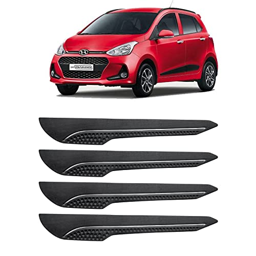 Image of AOSIS-Car Bumper Protector /Bumper Guard for Hyundai Grand i10 with Single Chrome Stripe (4-Pcs)