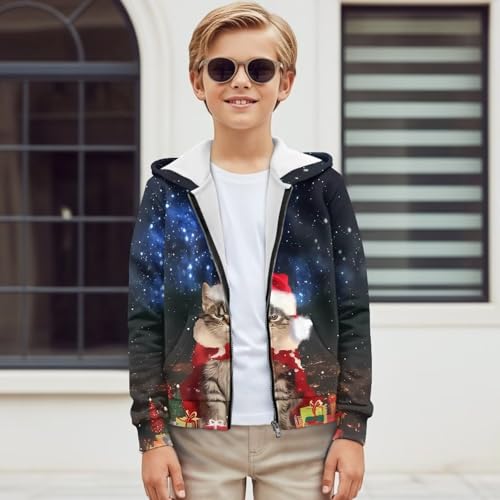 AFPANQZ Zip Up Hoodie for Boys Hoodies Kids Sweatshirts with Pockets Lightweight Long Sleeve Full Zip Hooded Streetwear2