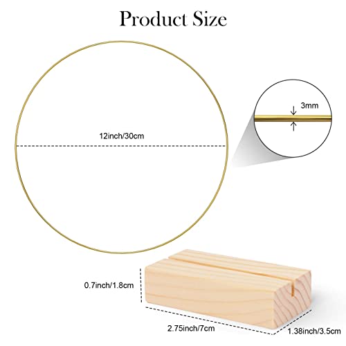 Sntieecr 10 Pcs 12 Inch Metal Floral Hoop Centerpiece For Table, Metal Wreath Ring With 10 Pcs Place Card Holders, Gold Floral Hoop Macrame For Diy Wedding Birthday Party Events Home Table Decor #TOP2