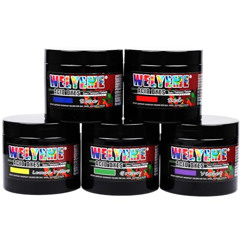 WELYEME Acid Dye - Rainbow - 8 Oz. Vibrant Acid Dye for Silk, Wool, Nylons, and Feathers