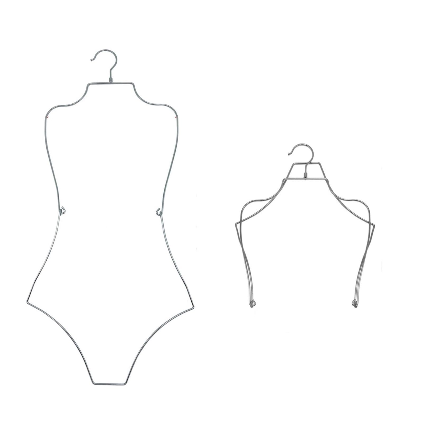 Body Shape Bikini Hanger 1Pc Swimsuit Hanger Lingerie Display, Body Shape Rack Bikini(Silver)
