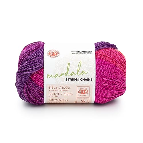 Hilo Mandala Lion Brand Yarn acrílica Beats, ovillo multicolor para ganchillo 2