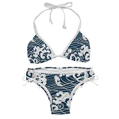 Bikini Ensembles pour Femmes Plage Maillot de Bain Style Rétro XS