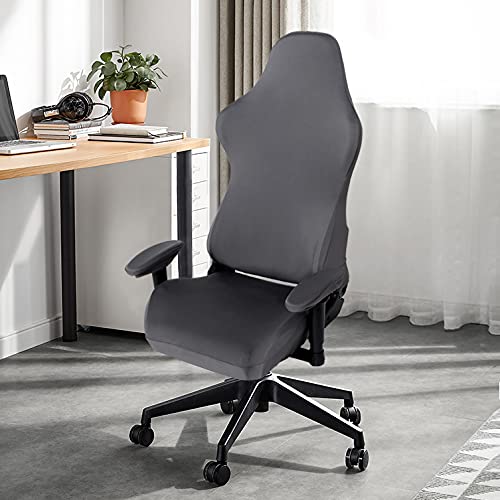 Image of SARAFLORA Gaming Chair Covers Stretch Washable Computer Chair Slipcovers for Armchair, Swivel Chair, Gaming Chair,Computer boss Chair (Grey, X-Large)