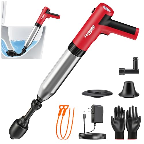 Image of FREESEA Electric Toilet Plunger Blaster: High Pressure Toilet Plungers for Bathroom Heavy Duty Declogger Toilet Snake Drain Clog Remover Air Unclogger Tool Unclogging for Sink Floor Kitchen Clogged