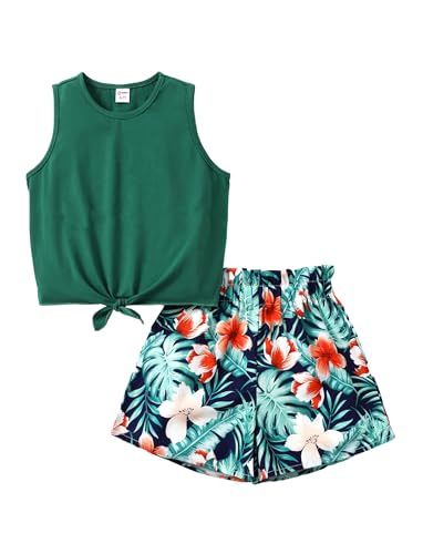 PATPAT Girls Hawaiian Outfits Clothing Set (Ages 4-14)